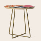 color checkerboard with dropping flower Side Table Gallery Image 1