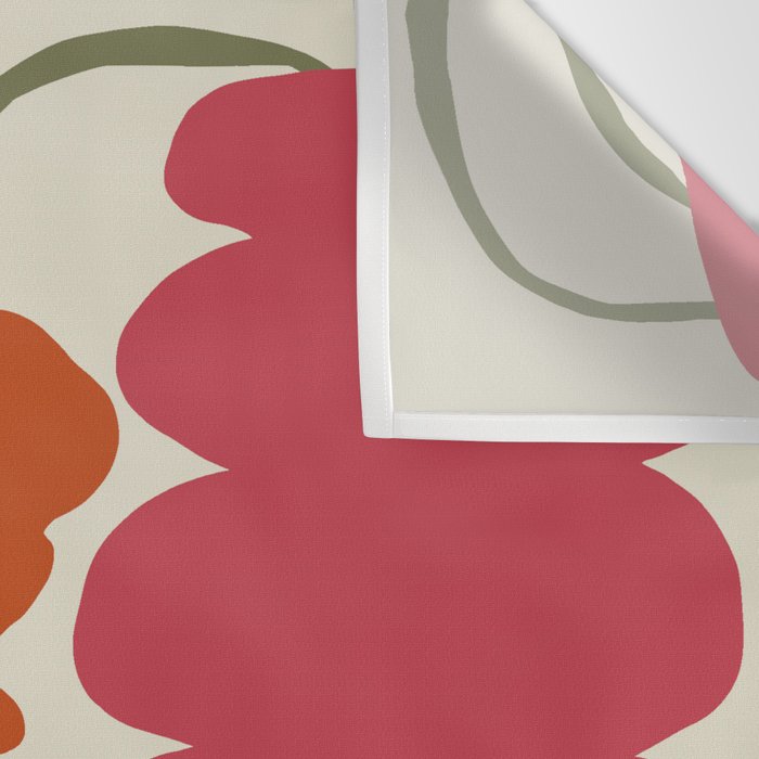 color checkerboard with dropping flower Wall Tapestry Gallery Image 3