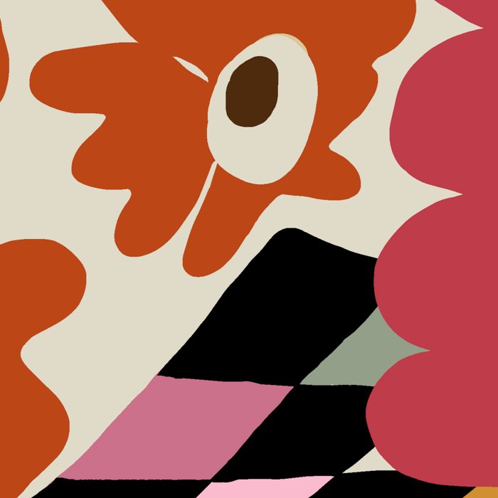 color checkerboard with dropping flower Coffee Mug Gallery Image 2