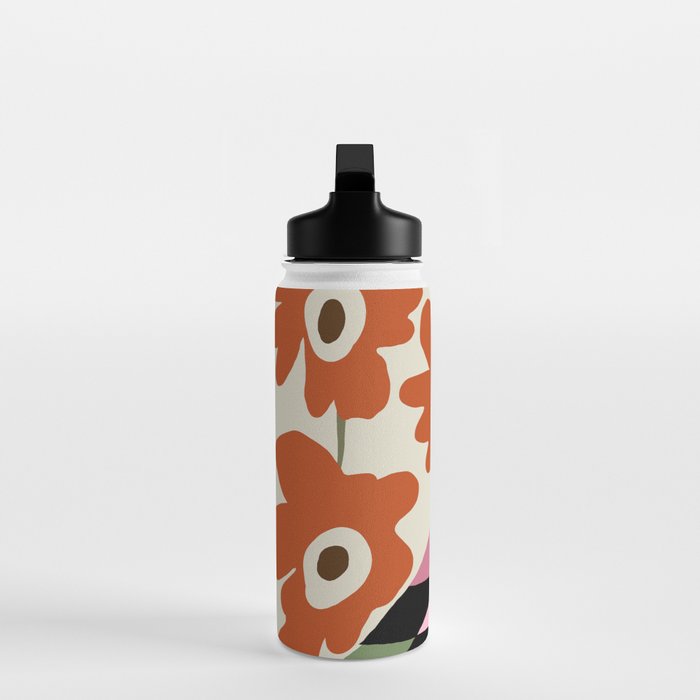 color checkerboard with dropping flower Water Bottle Gallery Image 3