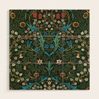 William Morris floral print Wood Wall Art Gallery Image 1