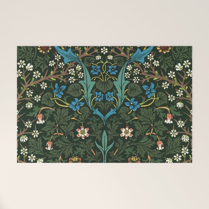 William Morris floral print Welcome Mat Gallery Image 1