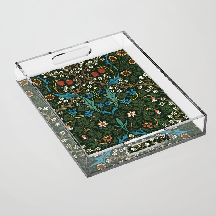 William Morris floral print Acrylic Tray Gallery Image 1
