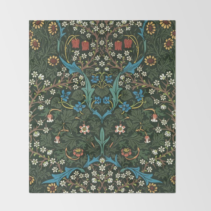 William Morris floral print Throw Blanket Gallery Image 2