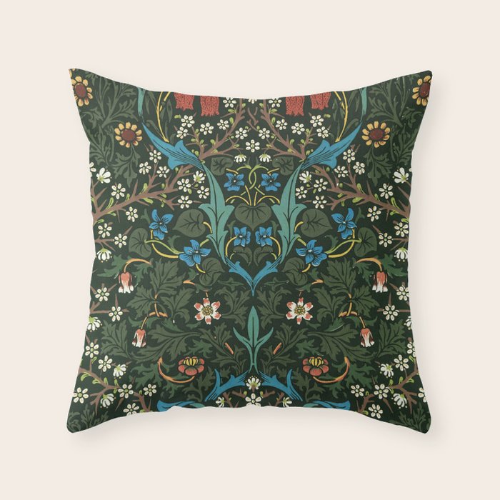 William Morris floral print Throw Pillow Gallery Image 6
