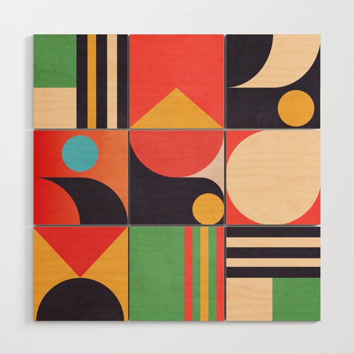 Geometric Shapes 134 Wood Wall Art Gallery Image 1