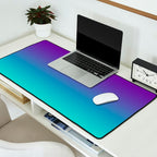 Violet Purple and Turquoise Ombre Desk Mat Gallery Image 2