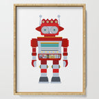 Red Robot Retro Toy Serving Tray Gallery Image 1