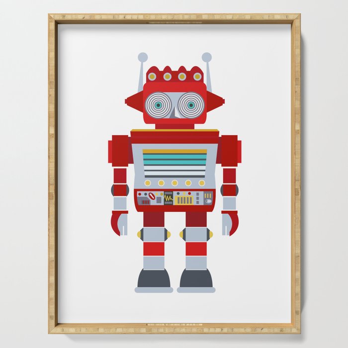 Red Robot Retro Toy Serving Tray Gallery Image 1