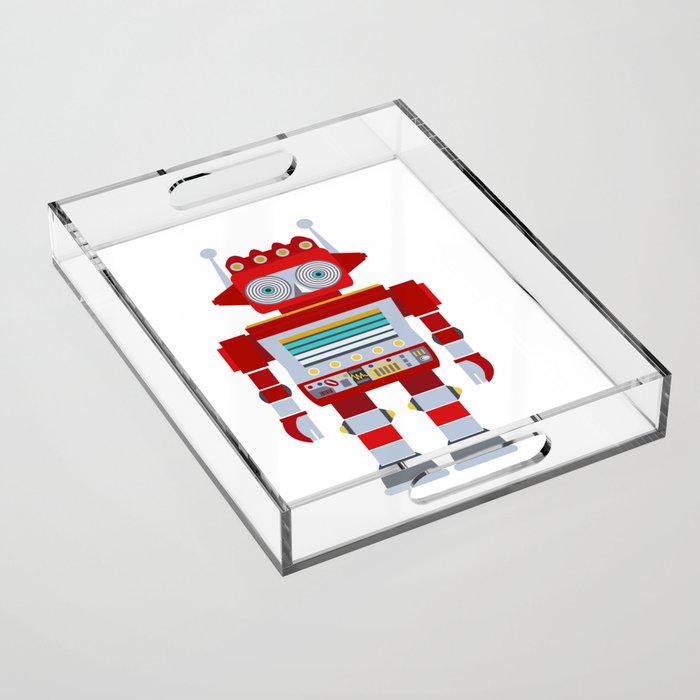Red Robot Retro Toy Acrylic Tray Gallery Image 1