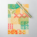 Modern 50s Tiki Party Throwback pattern Beige Wrapping Paper Gallery Image 1
