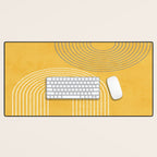 Golden Minimalist Abstract Desk Mat Gallery Image 1