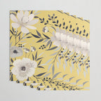 Modern, Floral Prints, Yellow and Gray Wrapping Paper Gallery Image 3