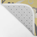 Modern, Floral Prints, Yellow and Gray Bath Mat Gallery Image 2