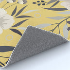 Modern, Floral Prints, Yellow and Gray Rug Gallery Image 4