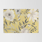 Modern, Floral Prints, Yellow and Gray Rug Gallery Image 2