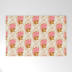 Vintage-Inspired Pink Rose Botanical Art Print Welcome Mat Gallery Image 1