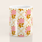 Vintage-Inspired Pink Rose Botanical Art Print Coffee Mug Gallery Image 4