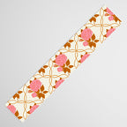 Vintage-Inspired Pink Rose Botanical Art Print Table Runner Gallery Image 3