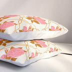 Vintage-Inspired Pink Rose Botanical Art Print Pillow Sham Gallery Image 3