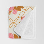 Vintage-Inspired Pink Rose Botanical Art Print Throw Blanket Gallery Image 3