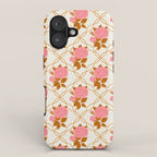 Vintage-Inspired Pink Rose Botanical Art Print iPhone Case Gallery Image 1