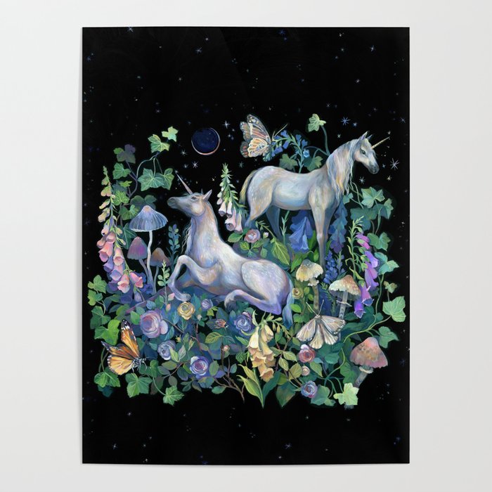 Unicorns Magical Rose Garden Poster Gallery Image 1