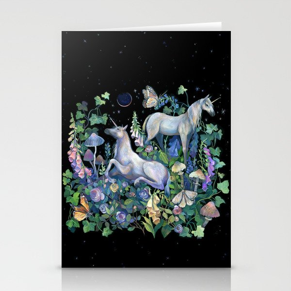 Unicorns Magical Rose Garden Stationery Card Gallery Image 2
