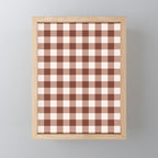 Coffee Brown & Cream Gingham Pattern Mini Art Print Gallery Image 1
