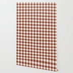 Coffee Brown & Cream Gingham Pattern Wallpaper Gallery Image 2
