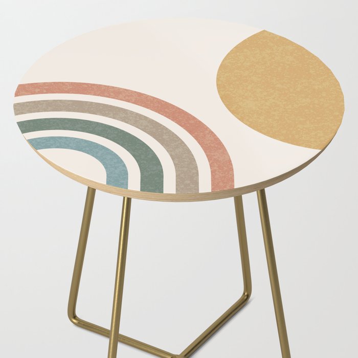 Mid Century Colorful Sun and Rainbow Side Table Gallery Image 2