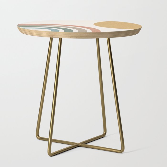Mid Century Colorful Sun and Rainbow Side Table Gallery Image 1
