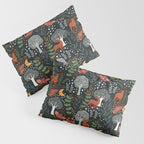 Full-Moon forest: Whimsical Woodland Nightscape with Deer and Moths Pillow Sham Gallery Image 3