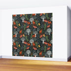 Full-Moon forest: Whimsical Woodland Nightscape with Deer and Moths Wall Mural Gallery Image 2
