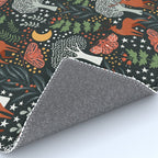 Full-Moon forest: Whimsical Woodland Nightscape with Deer and Moths Rug Gallery Image 4