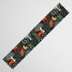 Full-Moon forest: Whimsical Woodland Nightscape with Deer and Moths Table Runner Gallery Image 3