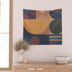 Modern geometric shapes 50 Wall Tapestry Gallery Image 2
