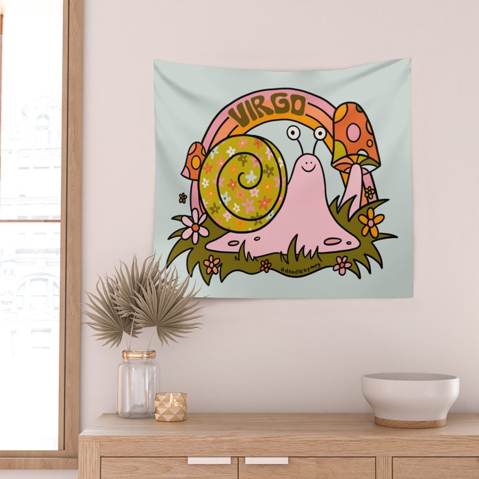Virgo Snail Wall Tapestry Gallery Image 2