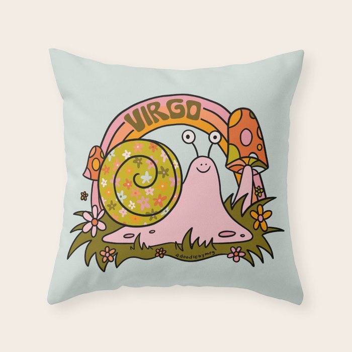 Virgo Snail Throw Pillow Gallery Image 1