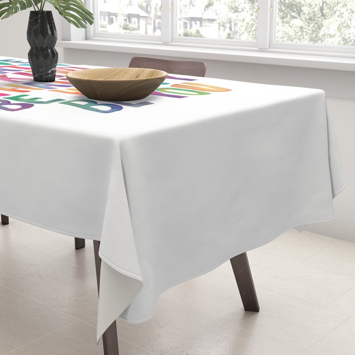 BE BRAVE BE CREATIVE BE KIND BE THANKFUL BE HAPPY BE YOU rainbow watercolor Tablecloth Gallery Image 3