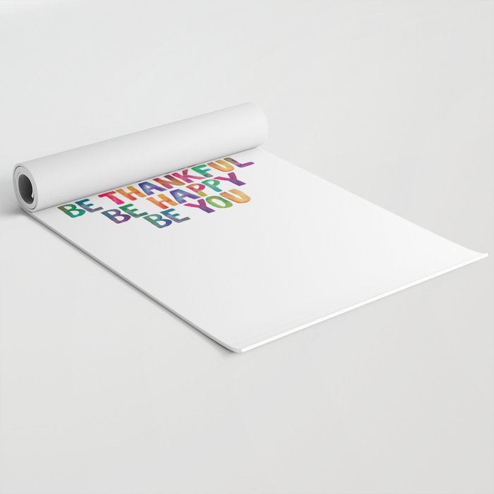 BE BRAVE BE CREATIVE BE KIND BE THANKFUL BE HAPPY BE YOU rainbow watercolor Yoga Mat Gallery Image 2