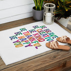 BE BRAVE BE CREATIVE BE KIND BE THANKFUL BE HAPPY BE YOU rainbow watercolor Outdoor Rug Gallery Image 2