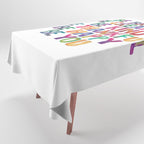 BE BRAVE BE CREATIVE BE KIND BE THANKFUL BE HAPPY BE YOU rainbow watercolor Tablecloth Gallery Image 1