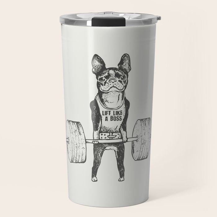 Boston Terrier Lift Travel Mug Gallery Image 1