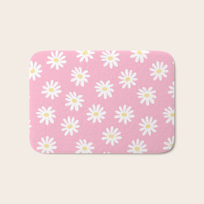 Pink Daisy Daydream Bath Mat Gallery Image 1