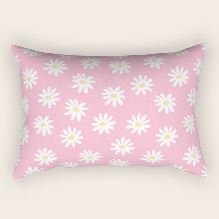 Pink Daisy Daydream Rectangular Pillow Gallery Image 1