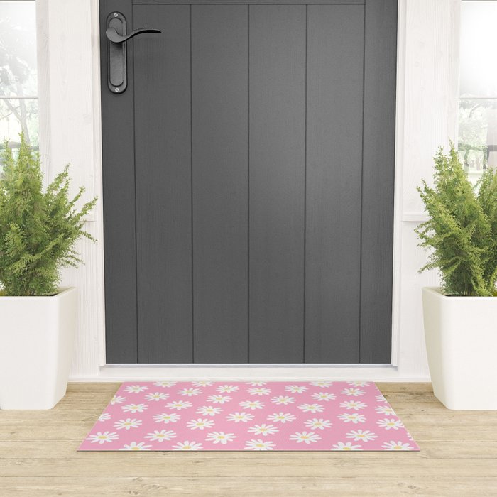 Pink Daisy Daydream Welcome Mat Gallery Image 3