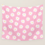 Pink Daisy Daydream Wall Tapestry Gallery Image 4