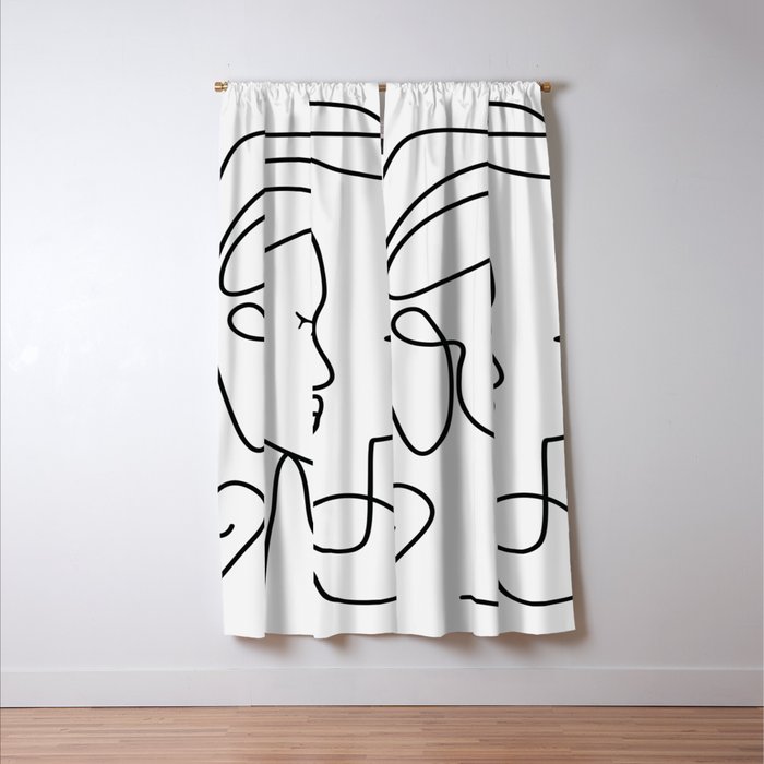 One Line Portrait 1 Window Curtain Gallery Image 3