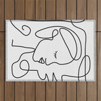 One Line Portrait 1 Outdoor Rug Gallery Image 1